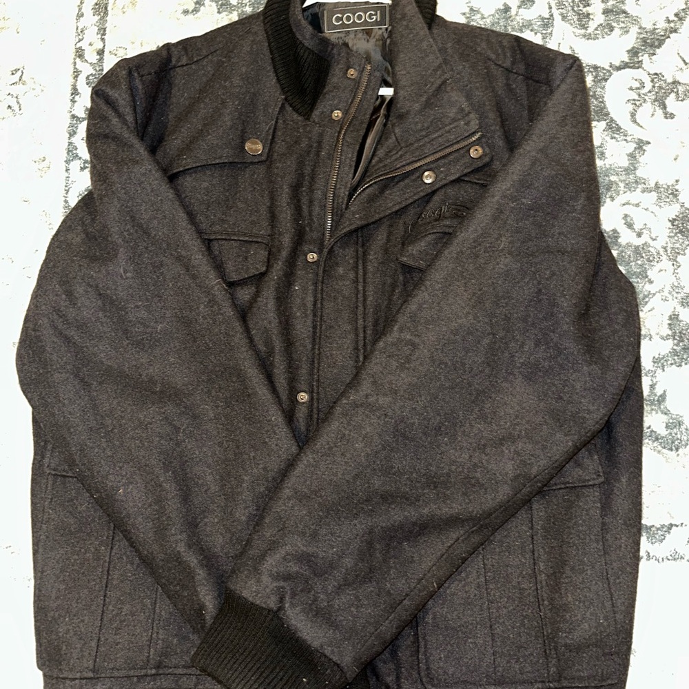 COOGI Men's Charcoal Military Jacket